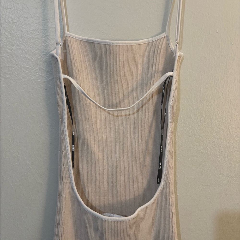 SER.O.YA Cream Ribbed Slip Dress - Picture 6 of 6